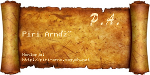 Piri Arnó névjegykártya